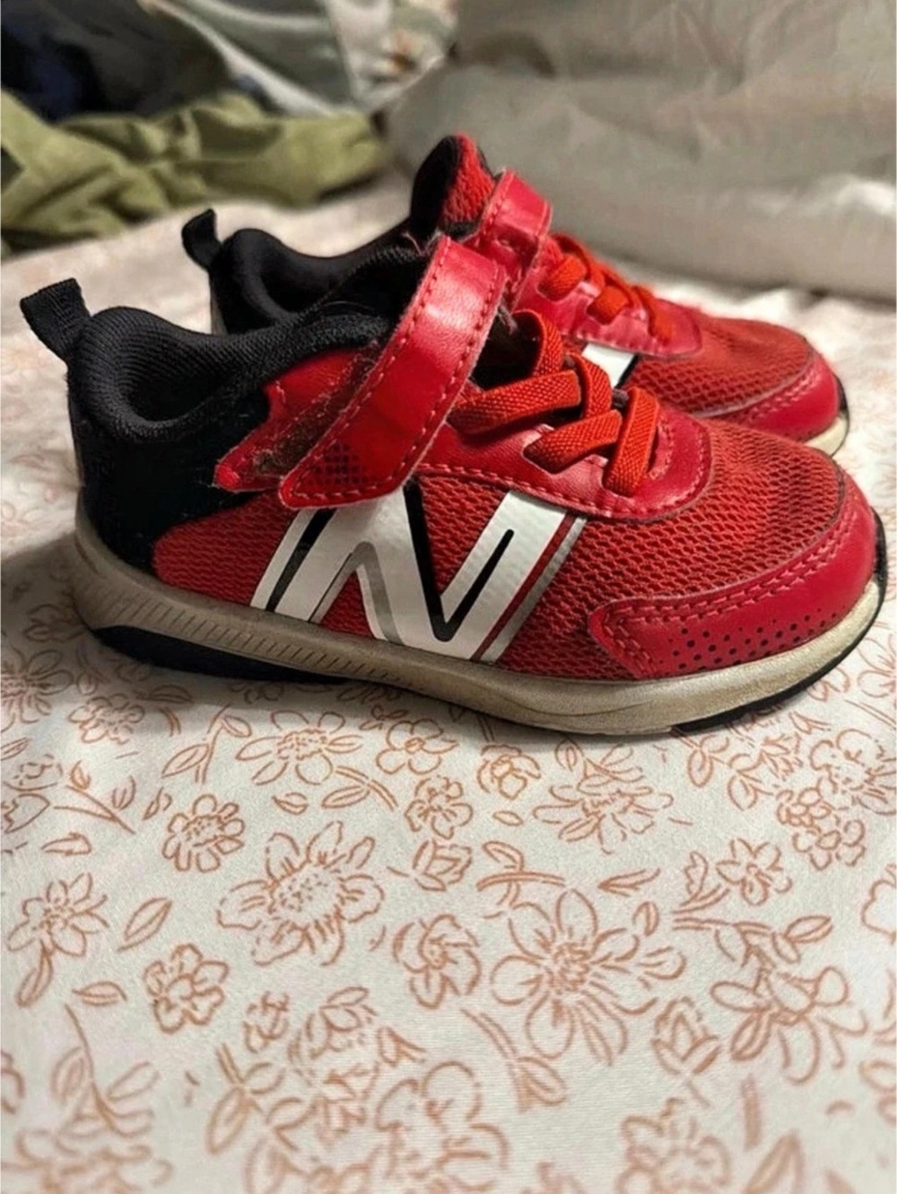 New Balance Kids Red & Black Sneakers